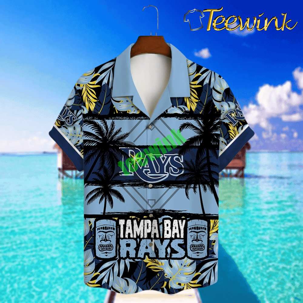 Tampa Bay Rays Tropical Palms Hawaiian Shirt image 2 Tampa Bay Rays Tropical Palms Hawaiian Shirt image 2