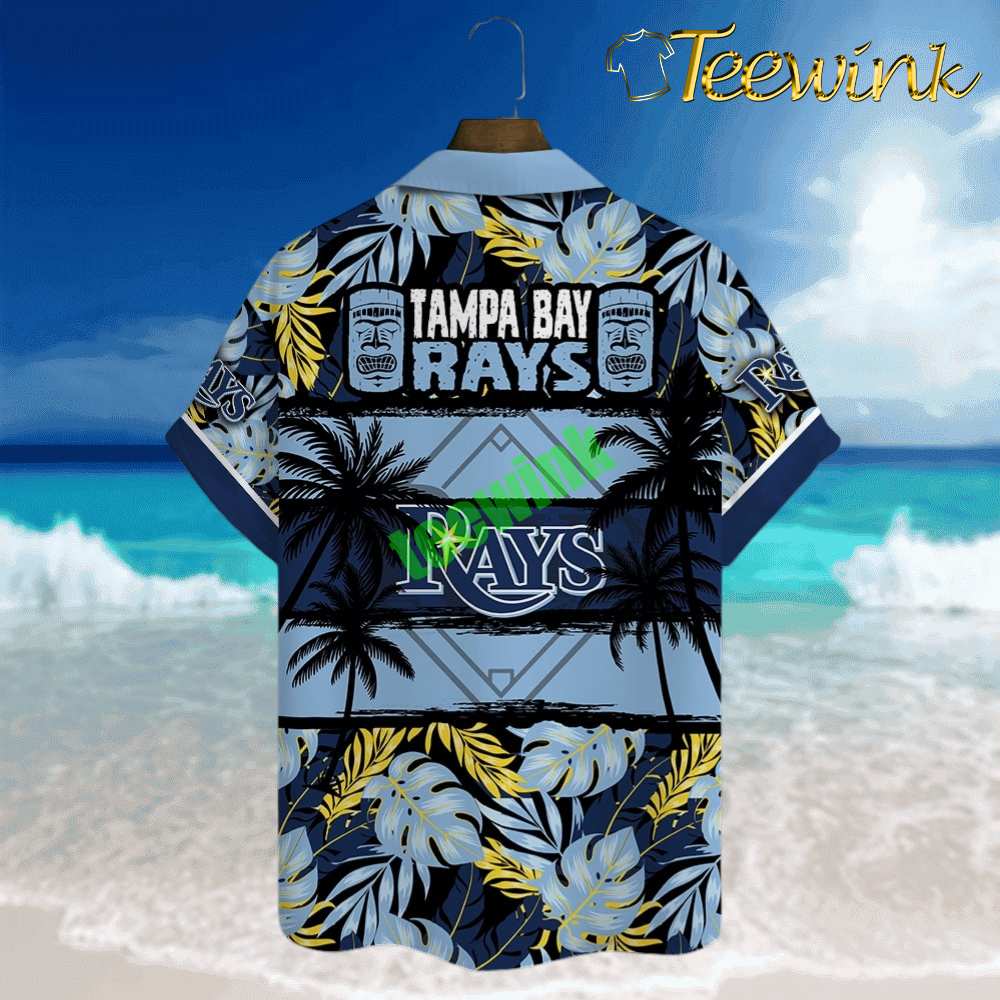 Tampa Bay Rays Tropical Palms Hawaiian Shirt image 3 Tampa Bay Rays Tropical Palms Hawaiian Shirt image 3