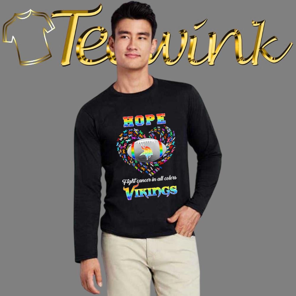 Hope fight cancer in all color Minnesota Vikings rainbow shirt image 3 Hope fight cancer in all color Minnesota Vikings rainbow shirt image 3