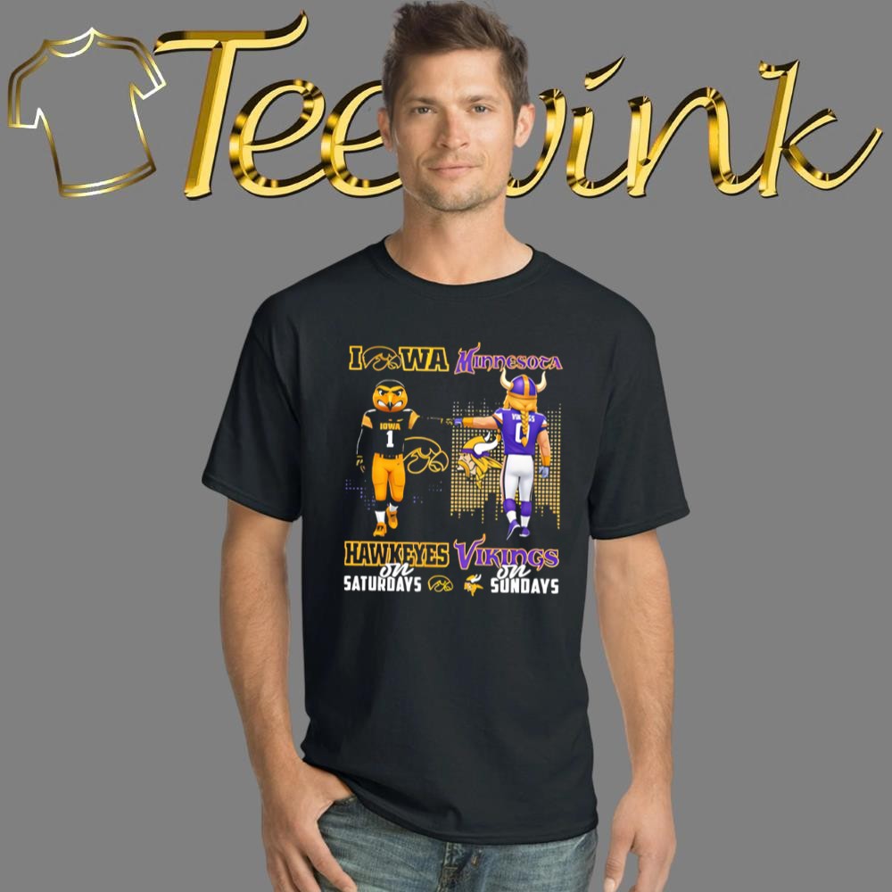 Iowa Hawkeyes vs Minnesota Vikings Mascots First Bump Shirt