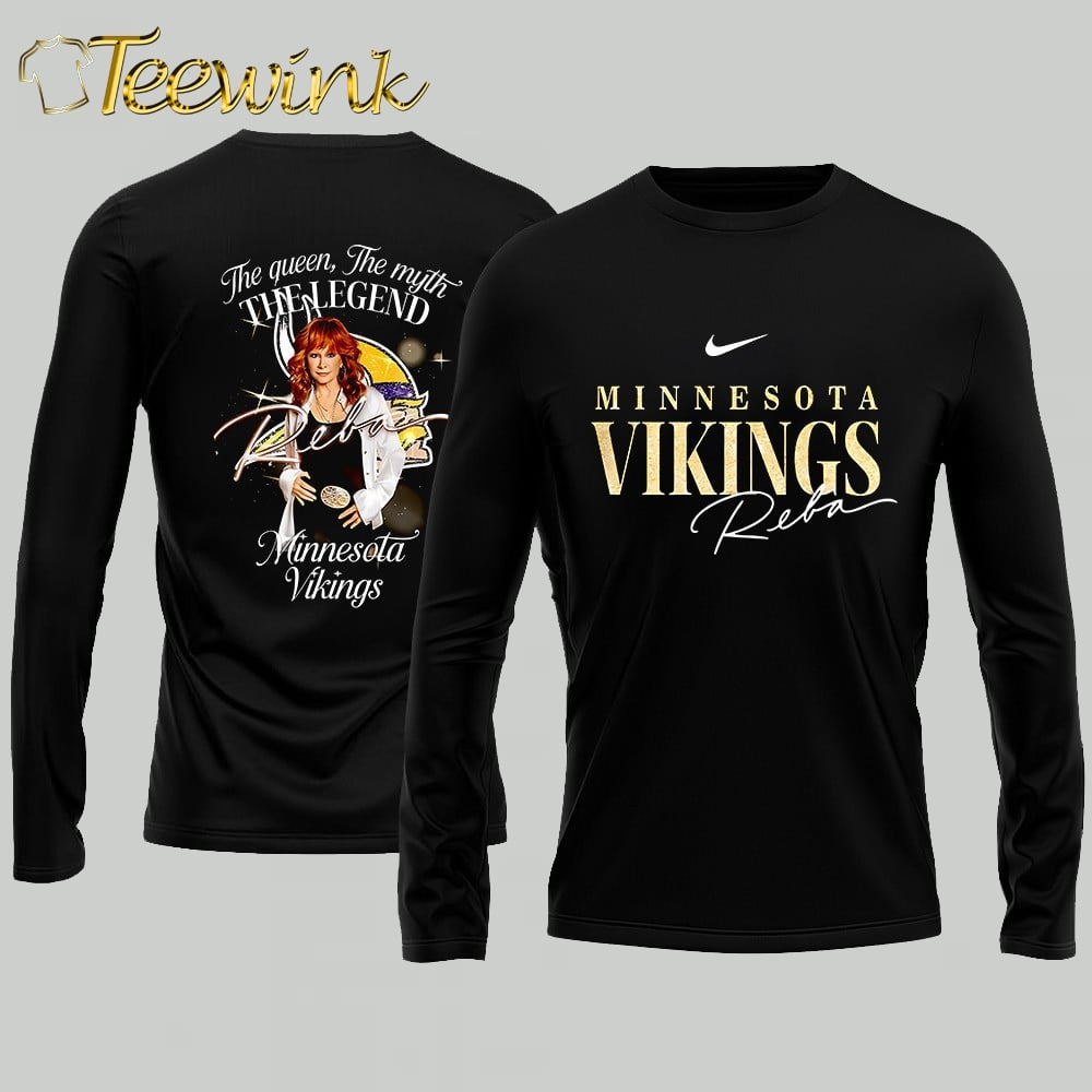 Minnesota Vikings Reba McEntire the queen the myth the legend graphic Double-Sided Shirt image 2 Minnesota Vikings Reba McEntire the queen the myth the legend graphic Double-Sided Shirt image 2