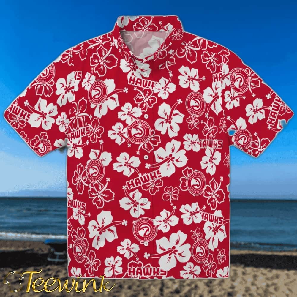 Hibiscus Flower Design Atlanta Hawks Hawaiian Shirt