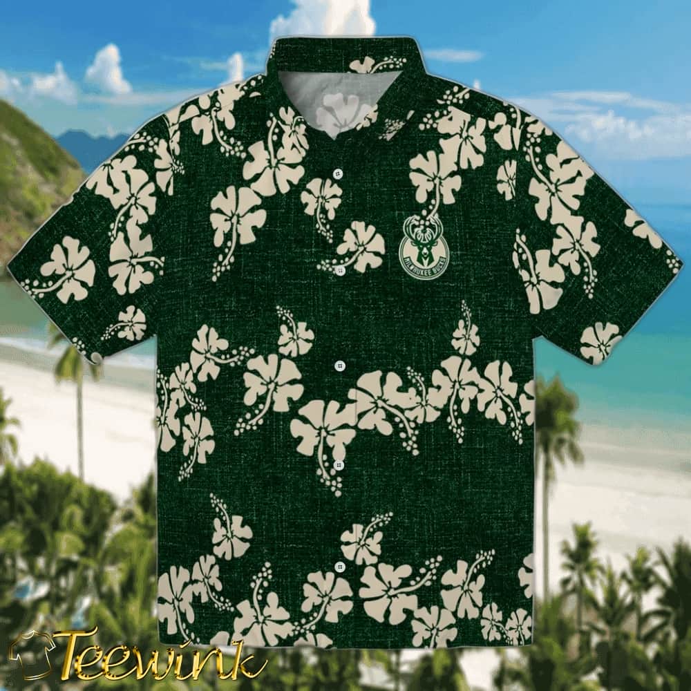 Anthurium Overlay Milwaukee Bucks Hawaiian Shirt