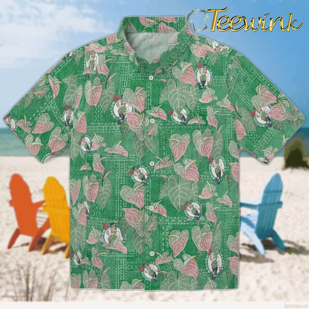 50th State Flower Boston Celtics Hawaiian Shirt