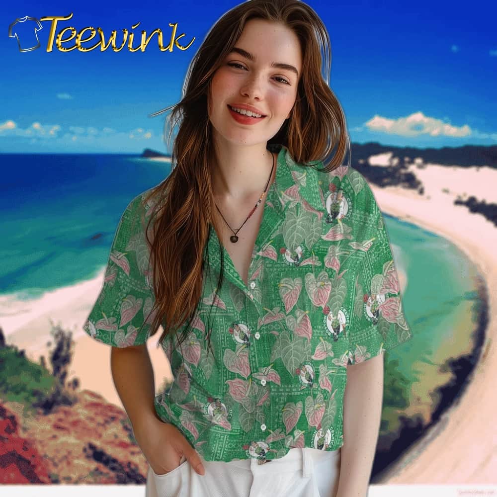 Anthurium Overlay Boston Celtics Hawaiian Shirt image 4 Anthurium Overlay Boston Celtics Hawaiian Shirt image 4