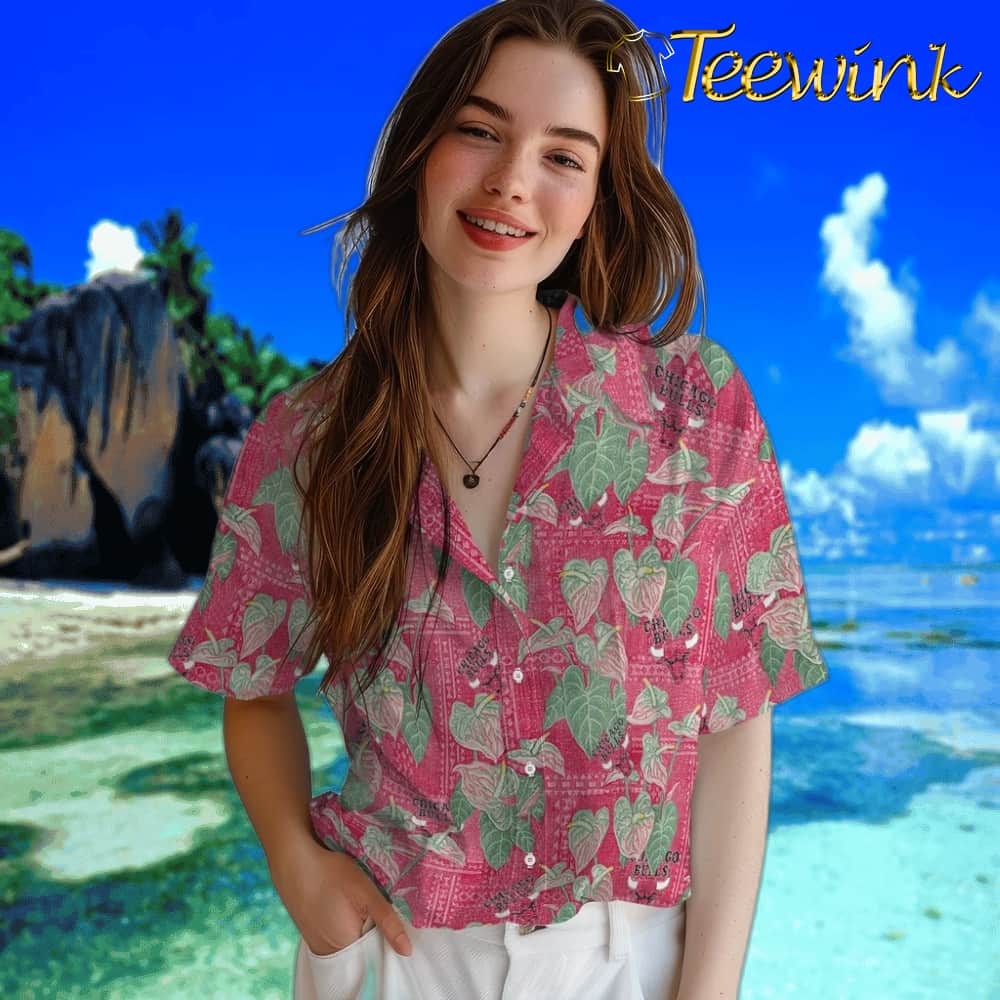 Anthurium Overlay Chicago Bulls Hawaiian Shirt image 4 Anthurium Overlay Chicago Bulls Hawaiian Shirt image 4