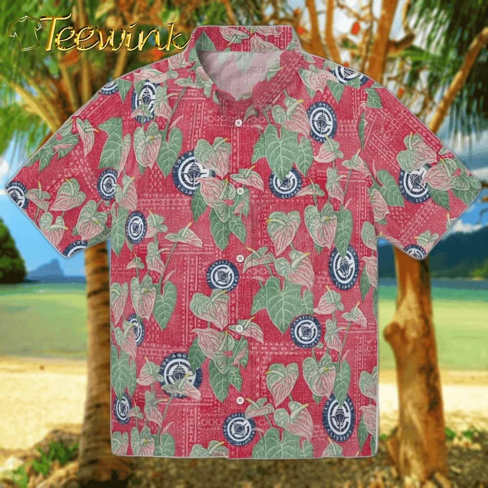 Anthurium Overlay Los Angeles Clippers Hawaiian Shirt