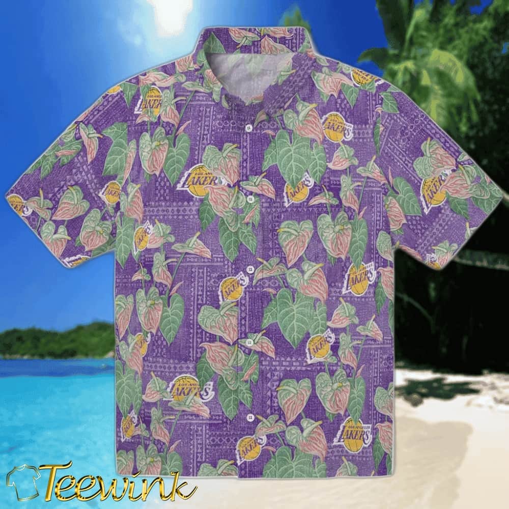 50th State Flower Los Angeles Lakers Hawaiian Shirt