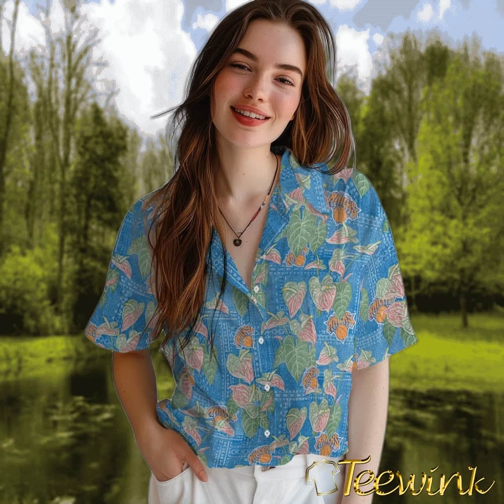 Anthurium Overlay New York Knicks Hawaiian Shirt image 4 Anthurium Overlay New York Knicks Hawaiian Shirt image 4