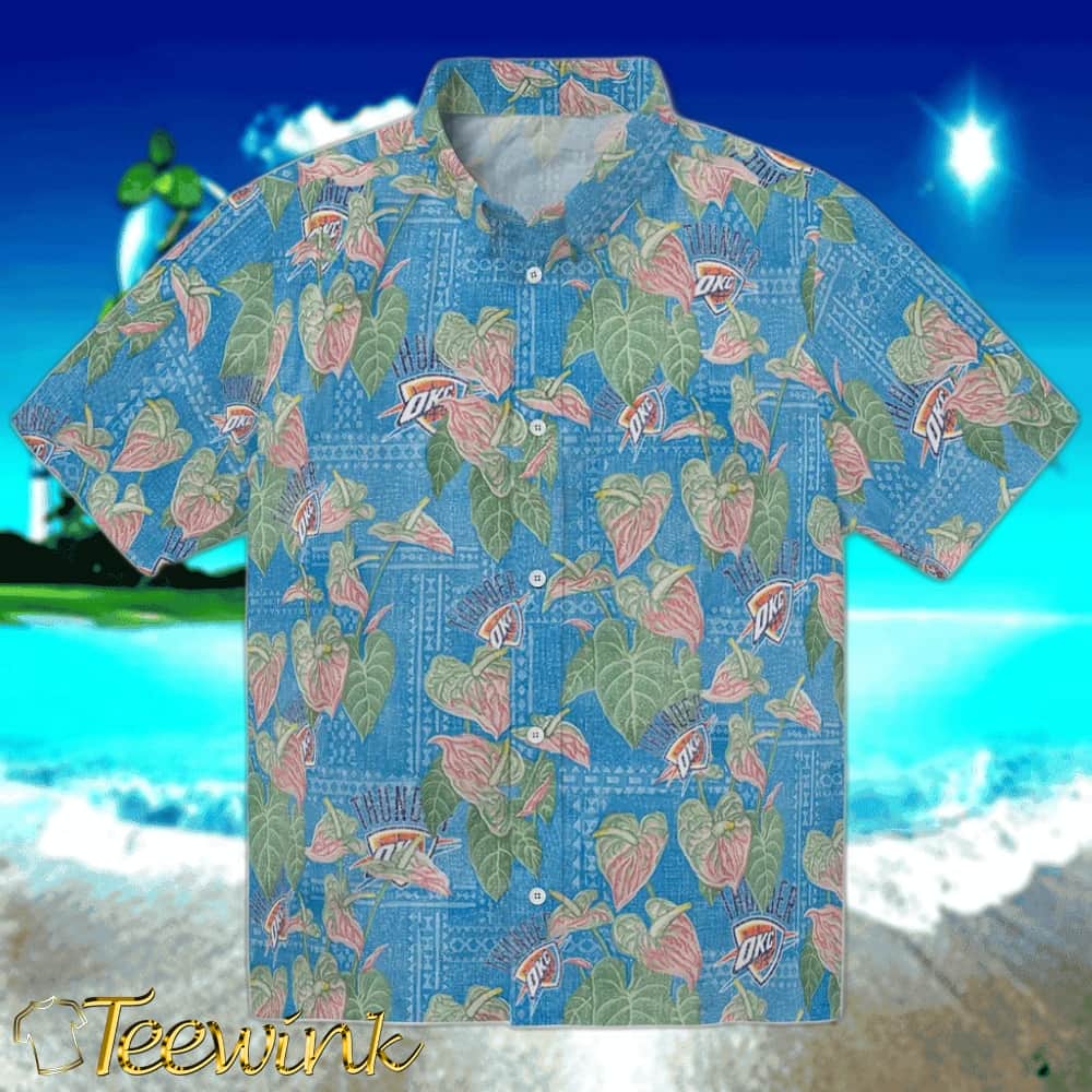 Anthurium Overlay Oklahoma City Thunder Hawaiian Shirt