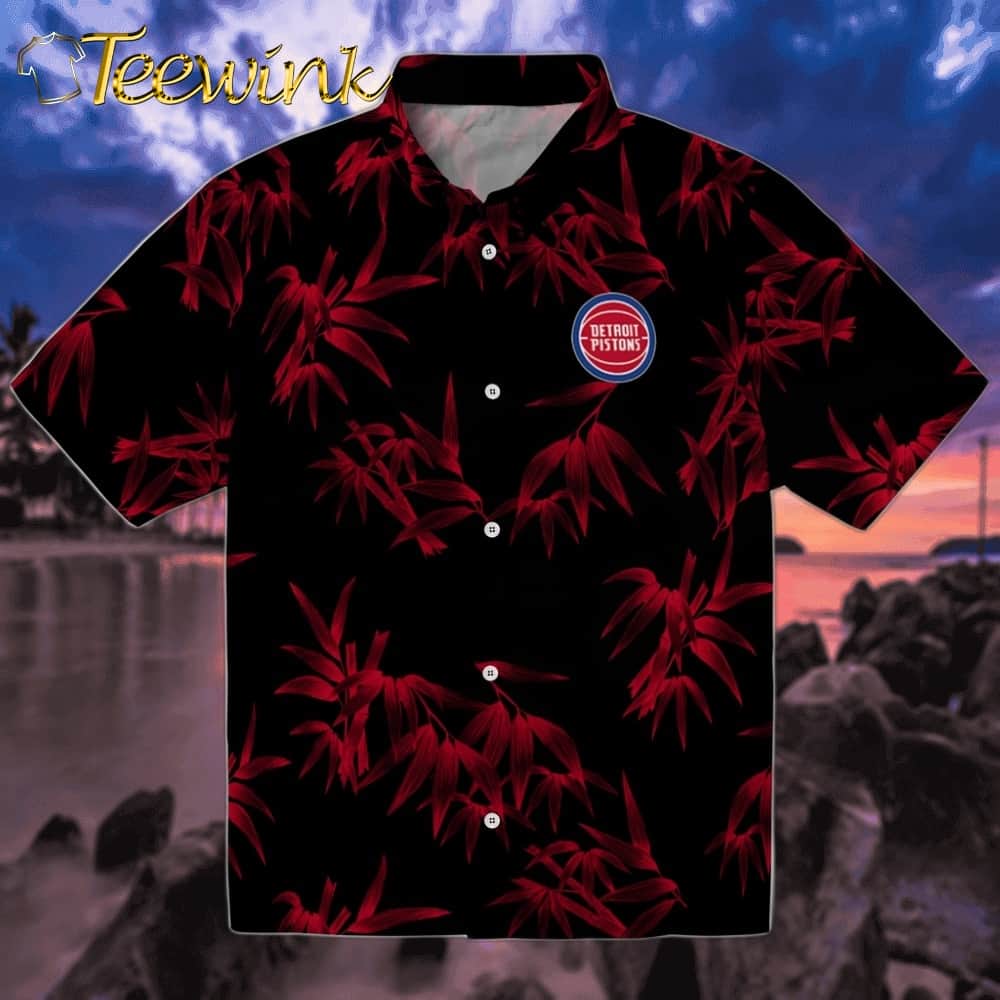 Bamboo Branches Detroit Pistons Hawaiian Shirt