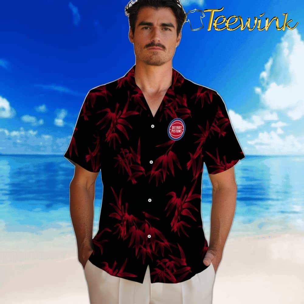 Bamboo Branches Detroit Pistons Hawaiian Shirt image 2 Bamboo Branches Detroit Pistons Hawaiian Shirt image 2
