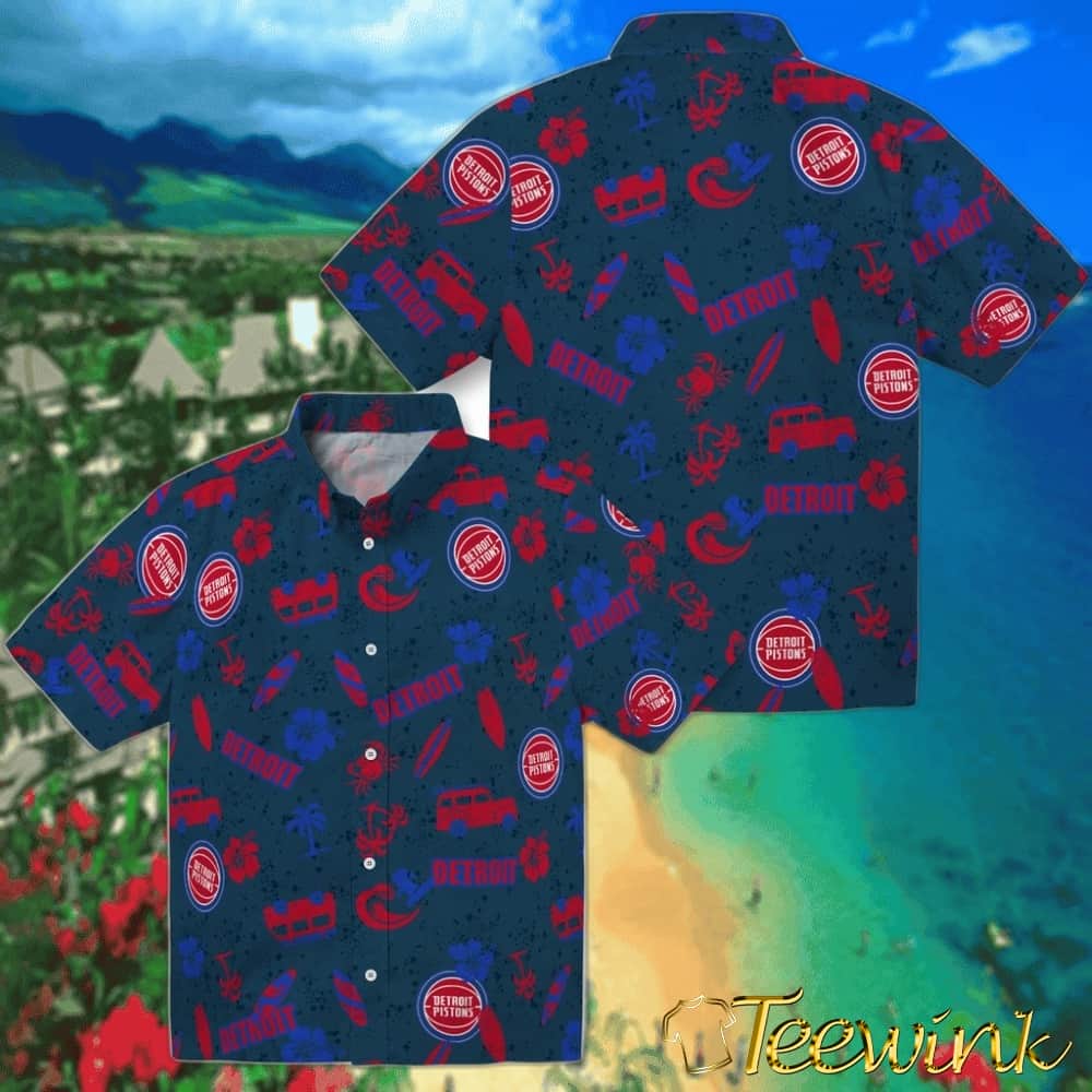 Beach Vibe Detroit Pistons Hawaiian Shirt image 3 Beach Vibe Detroit Pistons Hawaiian Shirt image 3