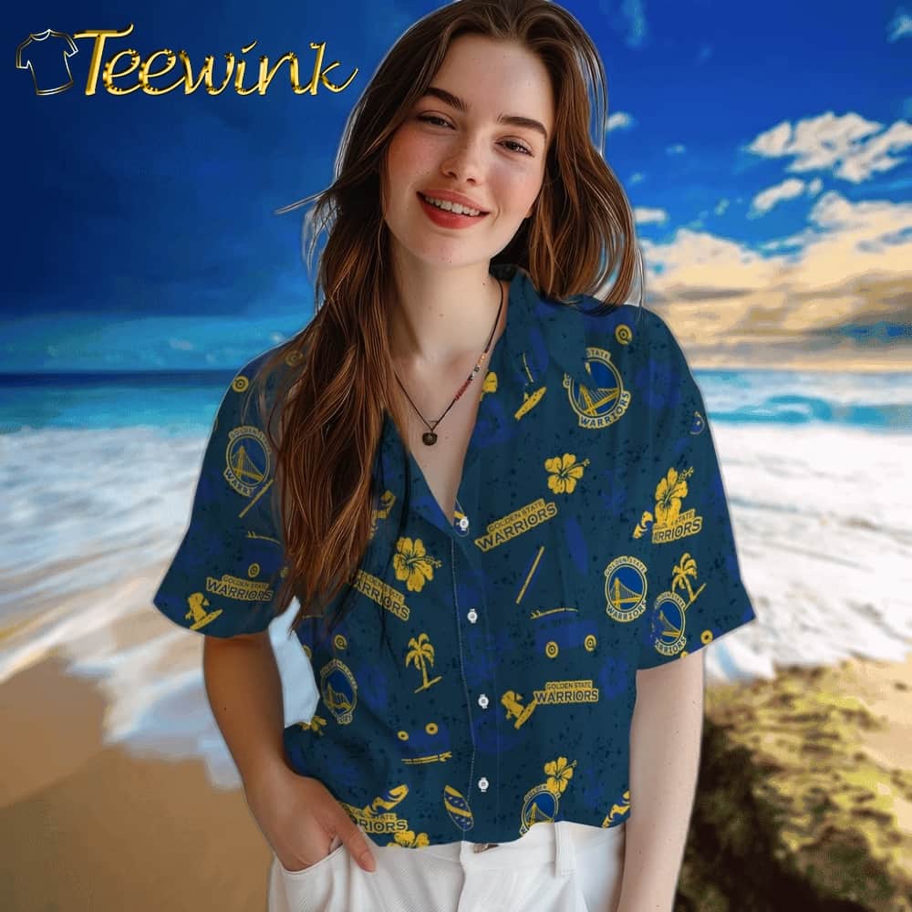 Beach Vibe Golden State Warriors Hawaiian Shirt image 4 Beach Vibe Golden State Warriors Hawaiian Shirt image 4