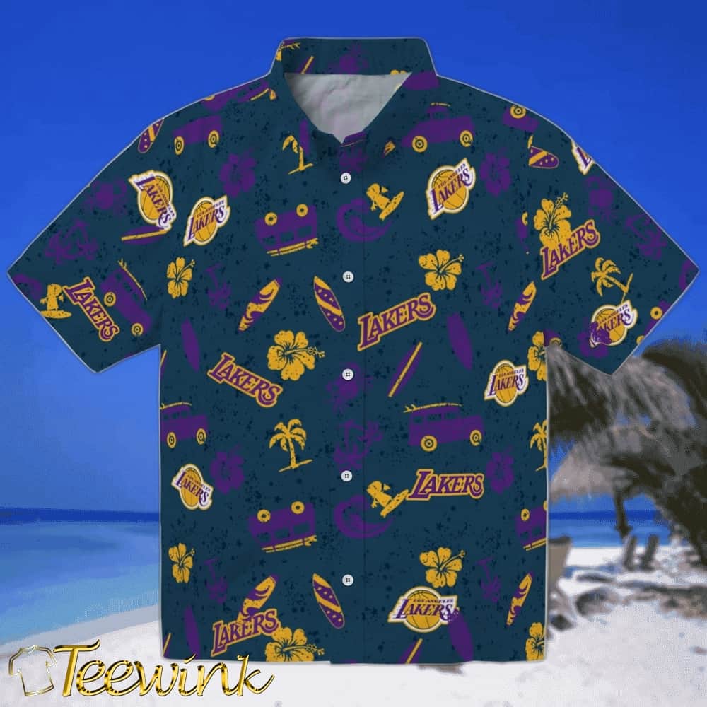 Bamboo Branches Los Angeles Lakers Hawaiian Shirt