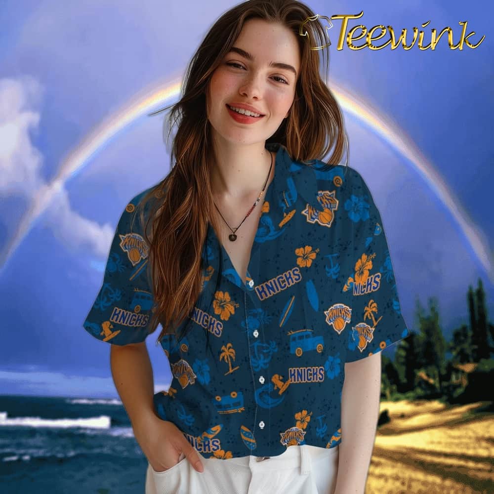Beach Vibe New York Knicks Hawaiian Shirt image 4 Beach Vibe New York Knicks Hawaiian Shirt image 4