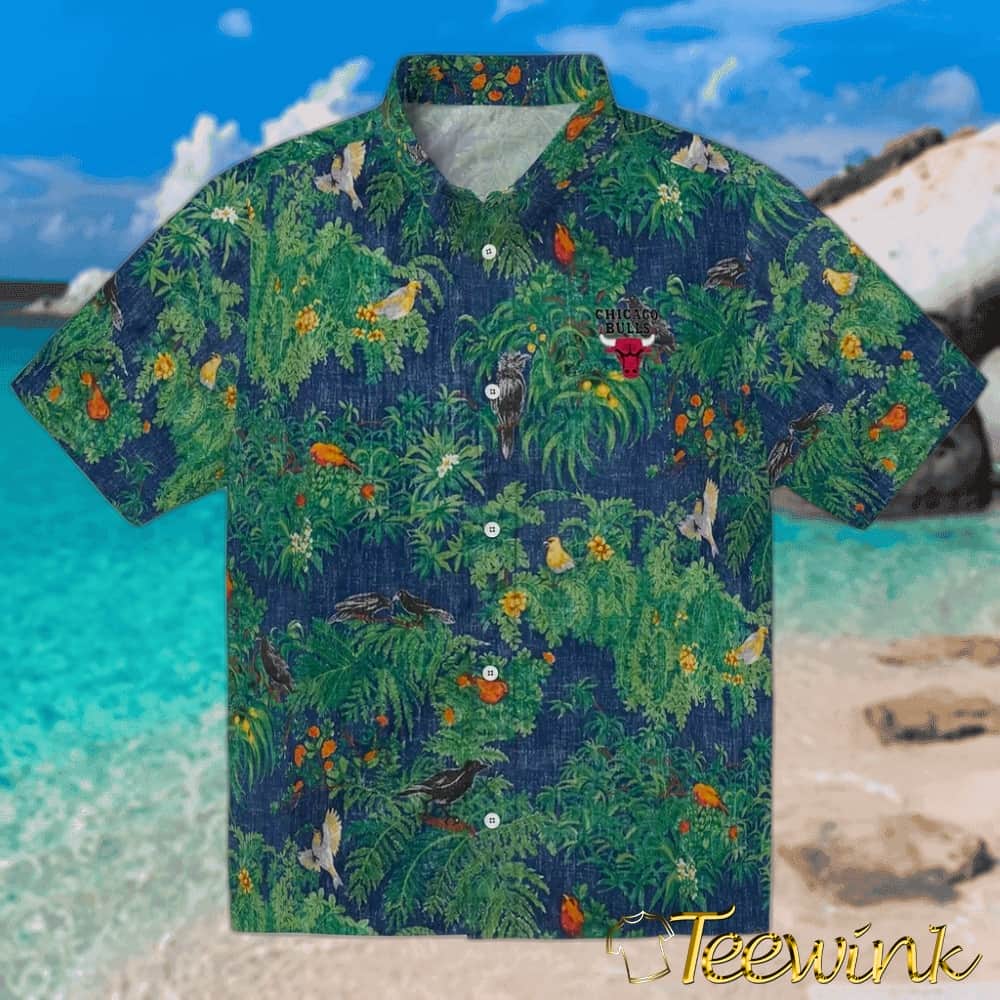 Bird Canopy Chicago Bulls Hawaiian Shirt