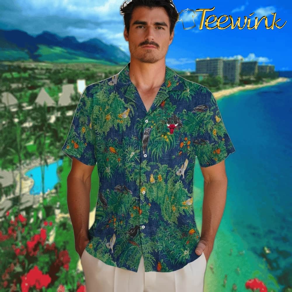 Bird Canopy Chicago Bulls Hawaiian Shirt image 2 Bird Canopy Chicago Bulls Hawaiian Shirt image 2