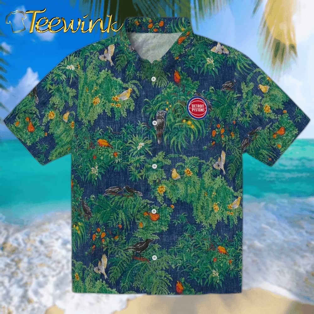 Bird Canopy Detroit Pistons Hawaiian Shirt