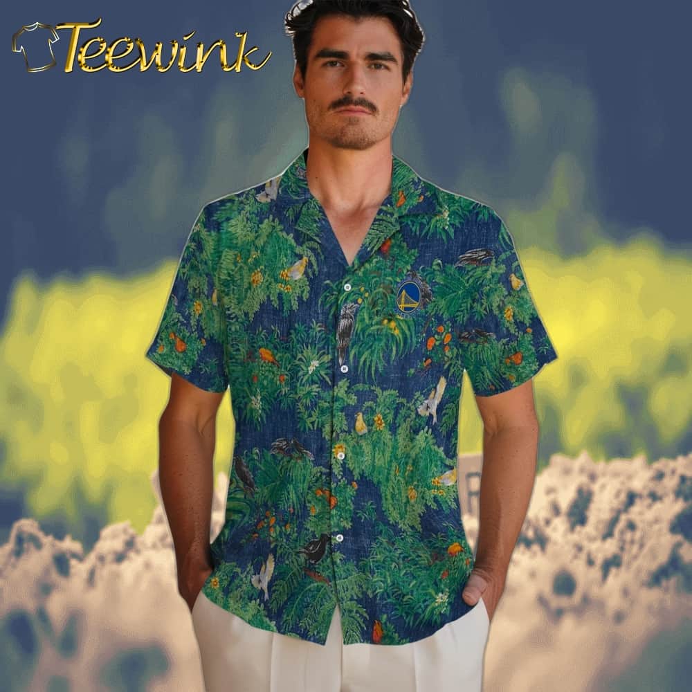 Bird Canopy Golden State Warriors Hawaiian Shirt image 2 Bird Canopy Golden State Warriors Hawaiian Shirt image 2