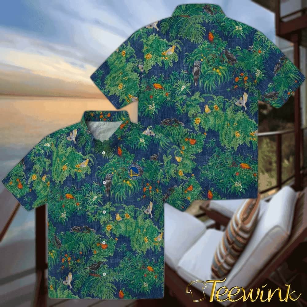 Bird Canopy Golden State Warriors Hawaiian Shirt image 3 Bird Canopy Golden State Warriors Hawaiian Shirt image 3