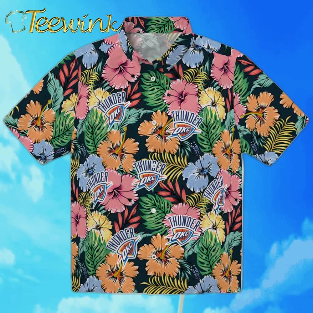 Brilliant Hibiscus Garden Oklahoma City Thunder Hawaiian Shirt