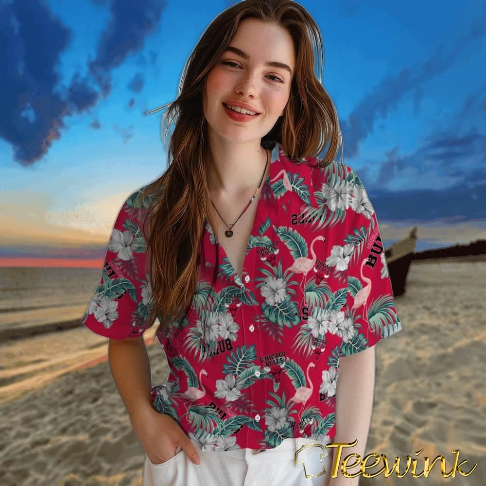 Flamingo And Hibiscus Chicago Bulls Hawaiian Shirt image 4 Flamingo And Hibiscus Chicago Bulls Hawaiian Shirt image 4