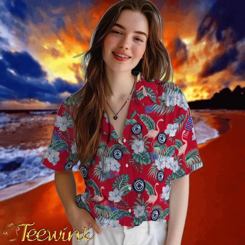 Flamingo and Hibiscus Los Angeles Clippers Hawaiian Shirt image 4 Flamingo and Hibiscus Los Angeles Clippers Hawaiian Shirt image 4
