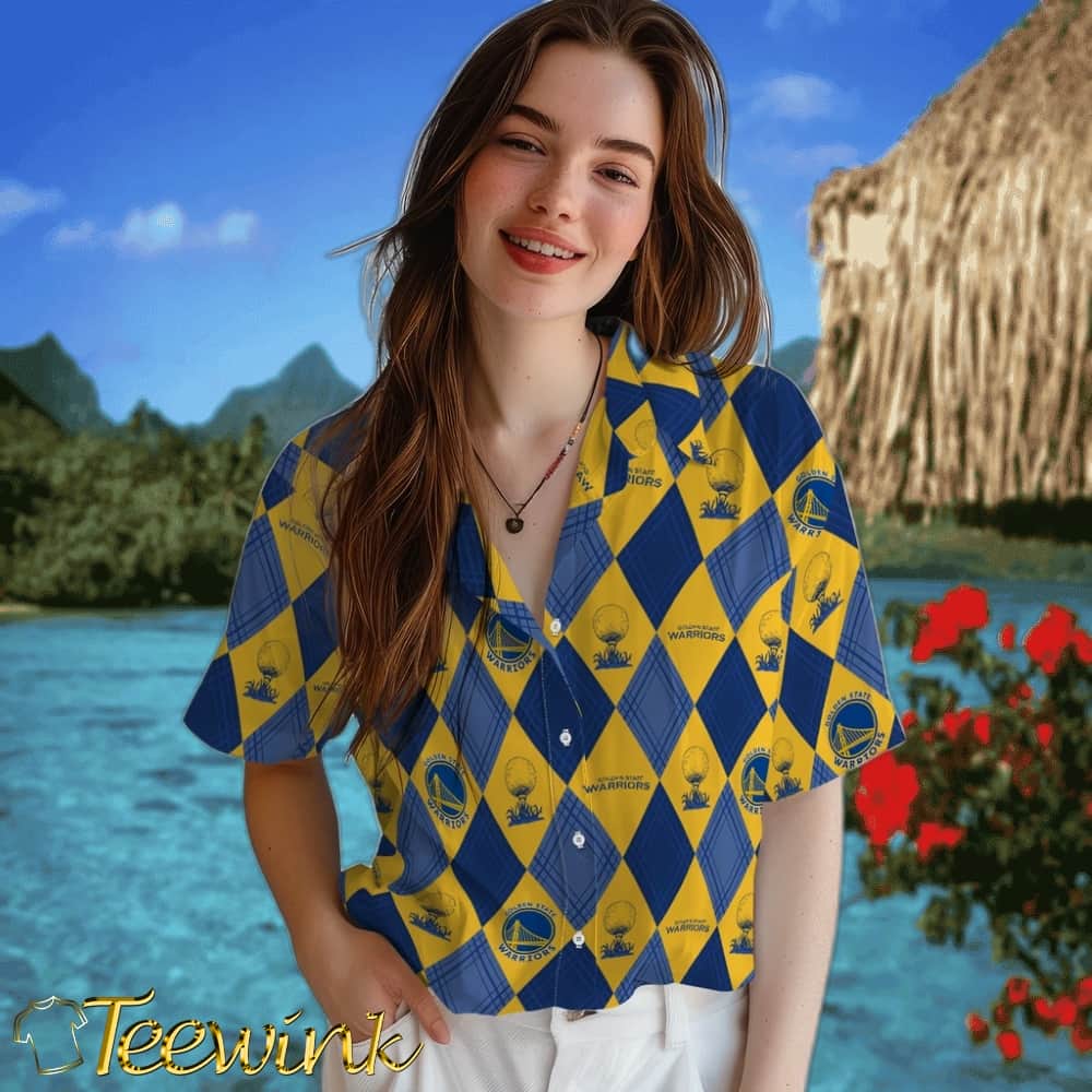 Golfing Plaid Golden State Warriors Hawaiian Shirt image 4 Golfing Plaid Golden State Warriors Hawaiian Shirt image 4