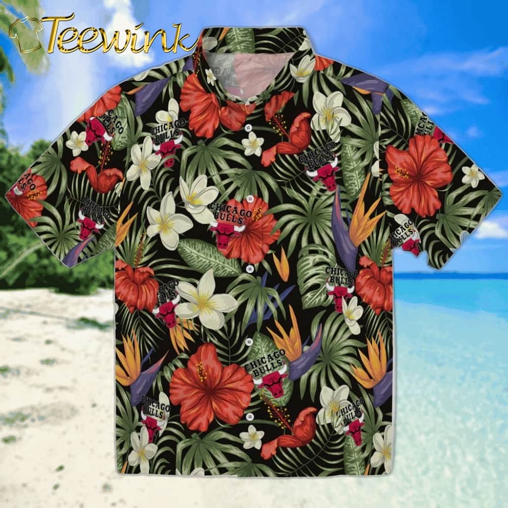 Hawaii Floral Hibiscus Chicago Bulls Hawaiian Shirt