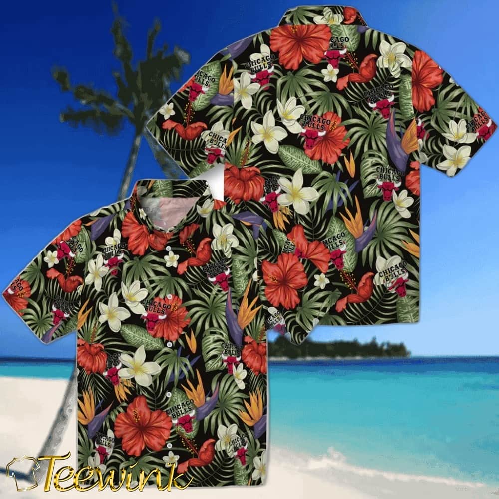Hawaii Floral Hibiscus Chicago Bulls Hawaiian Shirt image 3 Hawaii Floral Hibiscus Chicago Bulls Hawaiian Shirt image 3