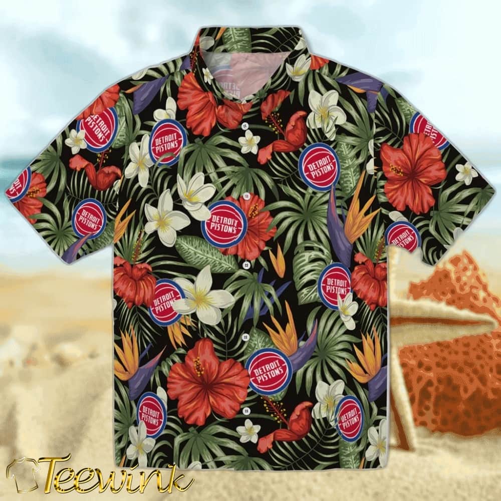 Hawaii Floral Hibiscus Detroit Pistons Hawaiian Shirt