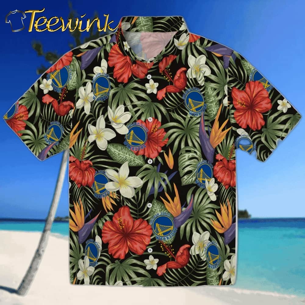 Hawaii Floral Hibiscus Golden State Warriors Hawaiian Shirt