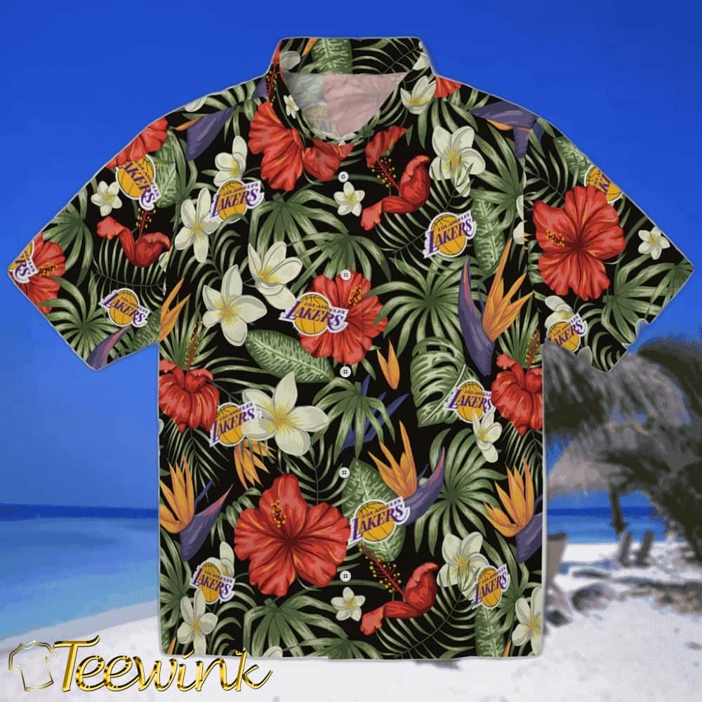 Golfing Plaid Los Angeles Lakers Hawaiian Shirt