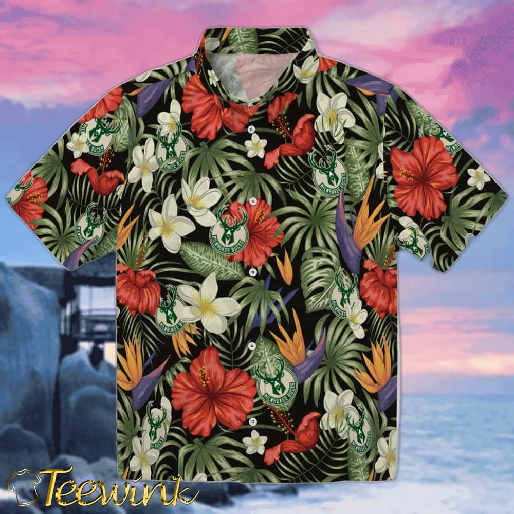 Hawaii Floral Hibiscus Milwaukee Bucks Hawaiian Shirt