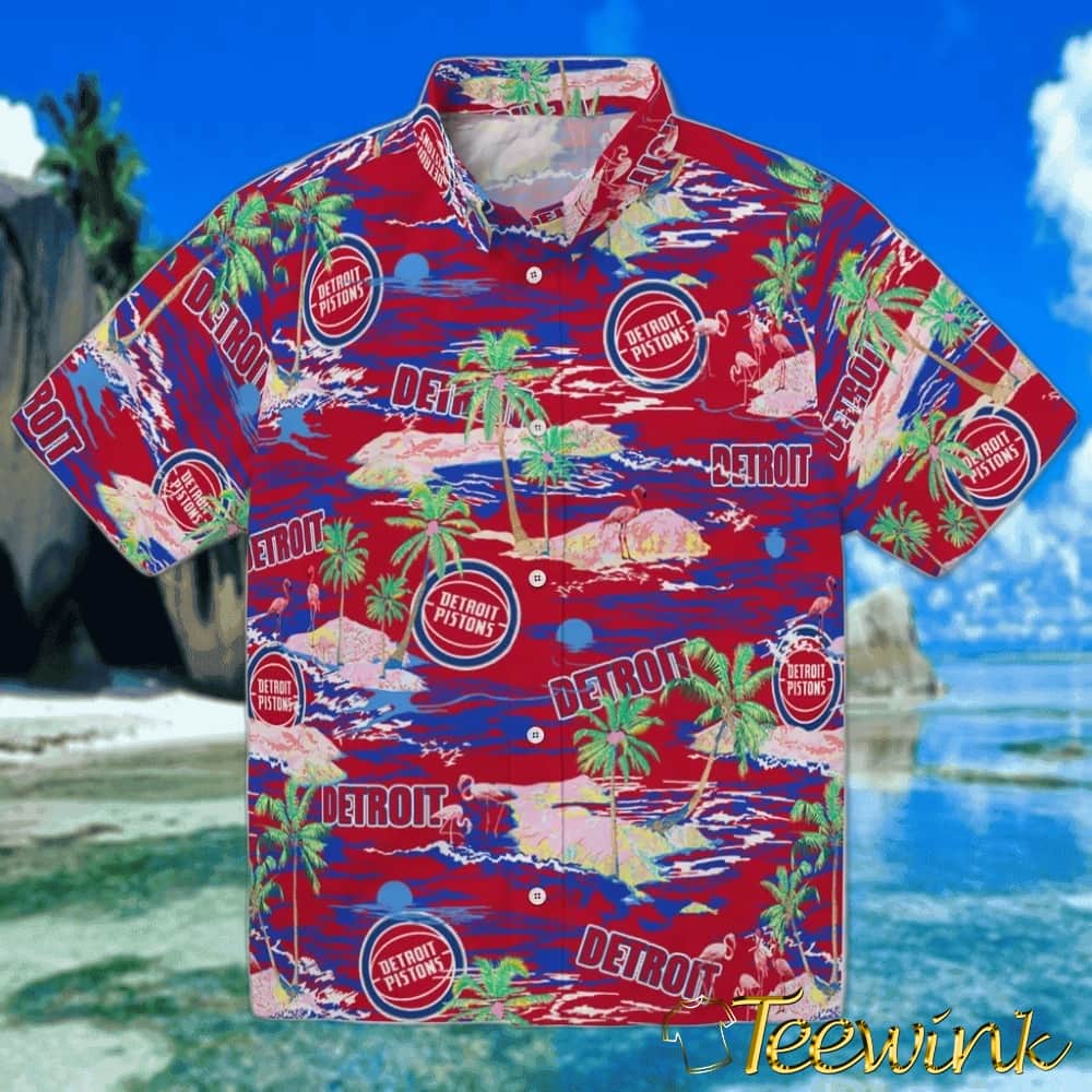 Hawaii Island Detroit Pistons Hawaiian Shirt