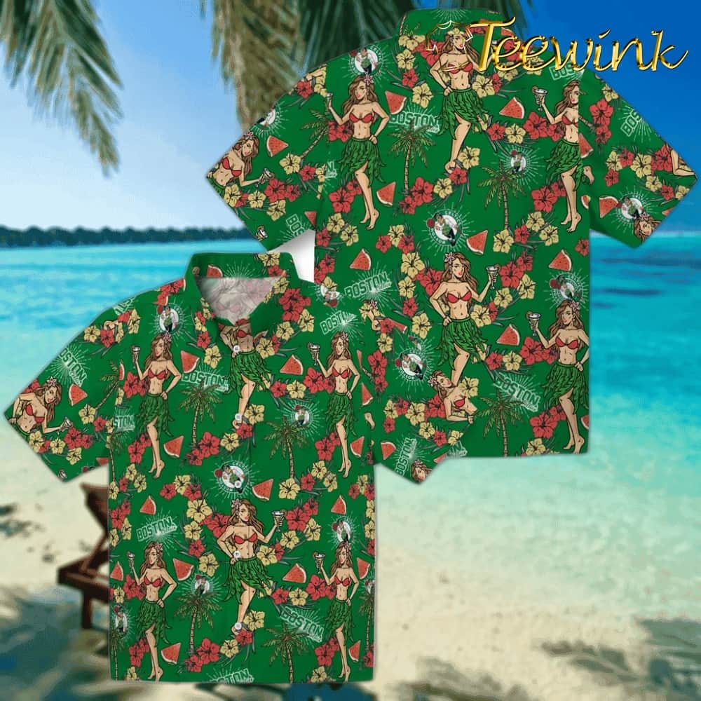Hawaiian Girls Design Boston Celtics Hawaiian Shirt image 3 Hawaiian Girls Design Boston Celtics Hawaiian Shirt image 3