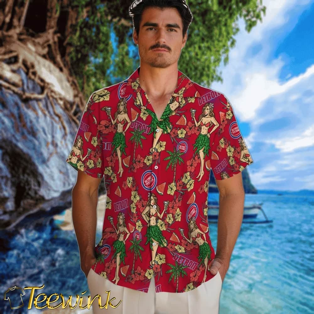 Hawaiian Girls Design Detroit Pistons Hawaiian Shirt image 2 Hawaiian Girls Design Detroit Pistons Hawaiian Shirt image 2