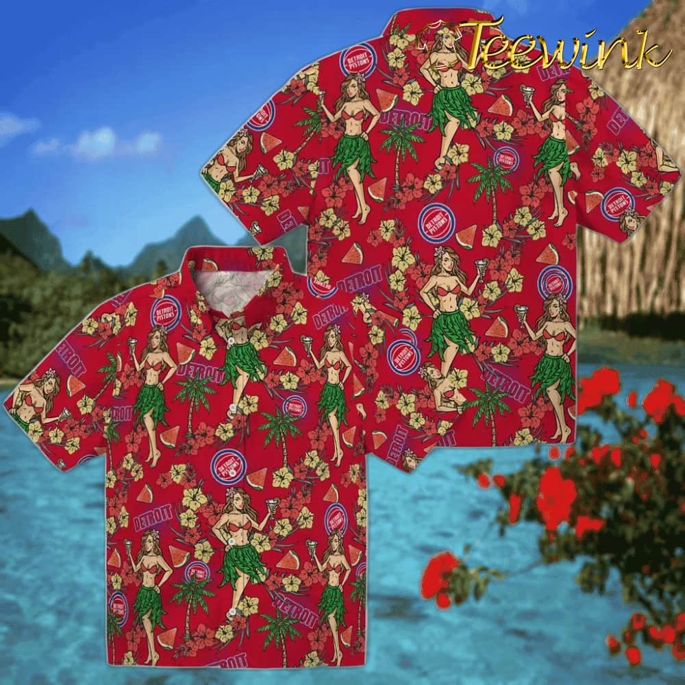 Hawaiian Girls Design Detroit Pistons Hawaiian Shirt image 3 Hawaiian Girls Design Detroit Pistons Hawaiian Shirt image 3