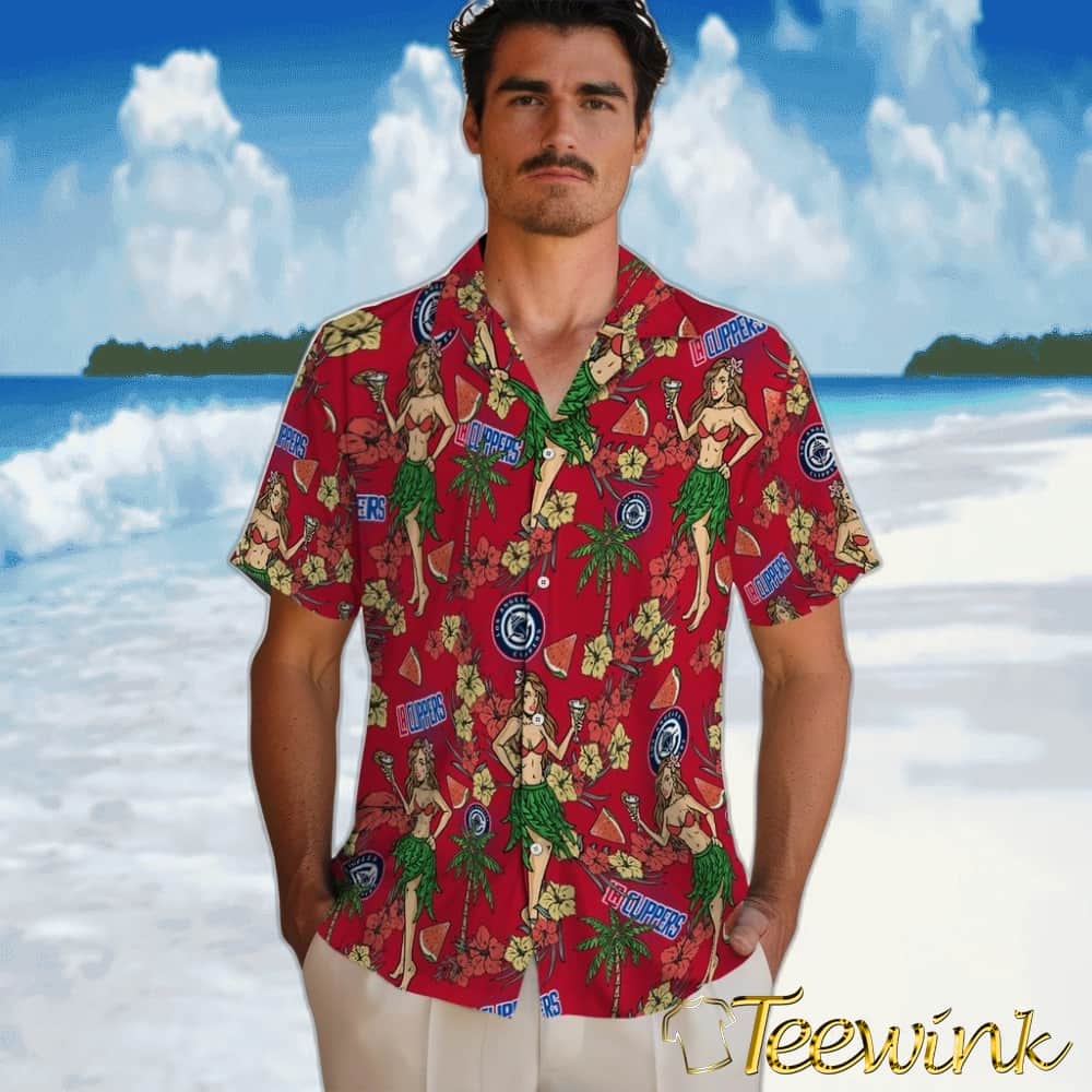 Hawaiian Girls Design Los Angeles Clippers Hawaiian Shirt image 2 Hawaiian Girls Design Los Angeles Clippers Hawaiian Shirt image 2