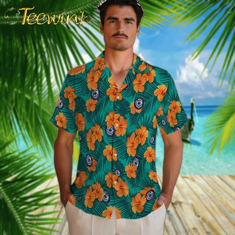 Hibiscus and Palm Leaves Los Angeles Clippers Hawaiian Shirt image 2 Hibiscus and Palm Leaves Los Angeles Clippers Hawaiian Shirt image 2