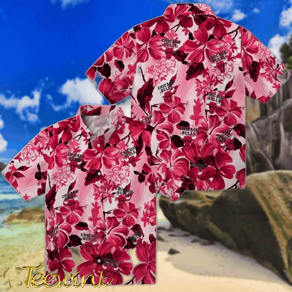 Hibiscus Arrangement Chicago Bulls Hawaiian Shirt image 3 Hibiscus Arrangement Chicago Bulls Hawaiian Shirt image 3
