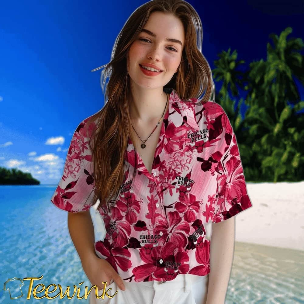 Hibiscus Arrangement Chicago Bulls Hawaiian Shirt image 4 Hibiscus Arrangement Chicago Bulls Hawaiian Shirt image 4