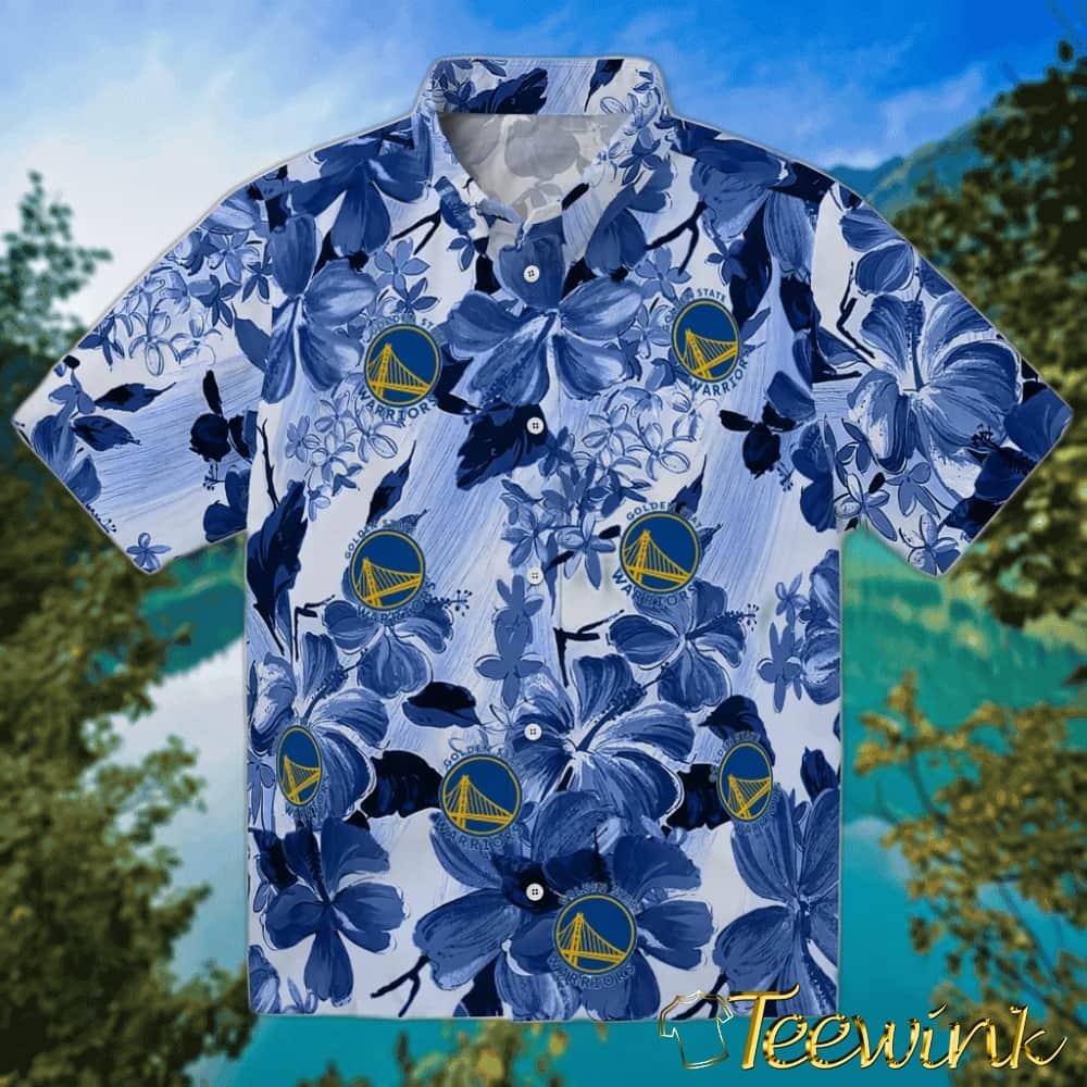 Hibiscus Arrangement Golden State Warriors Hawaiian Shirt