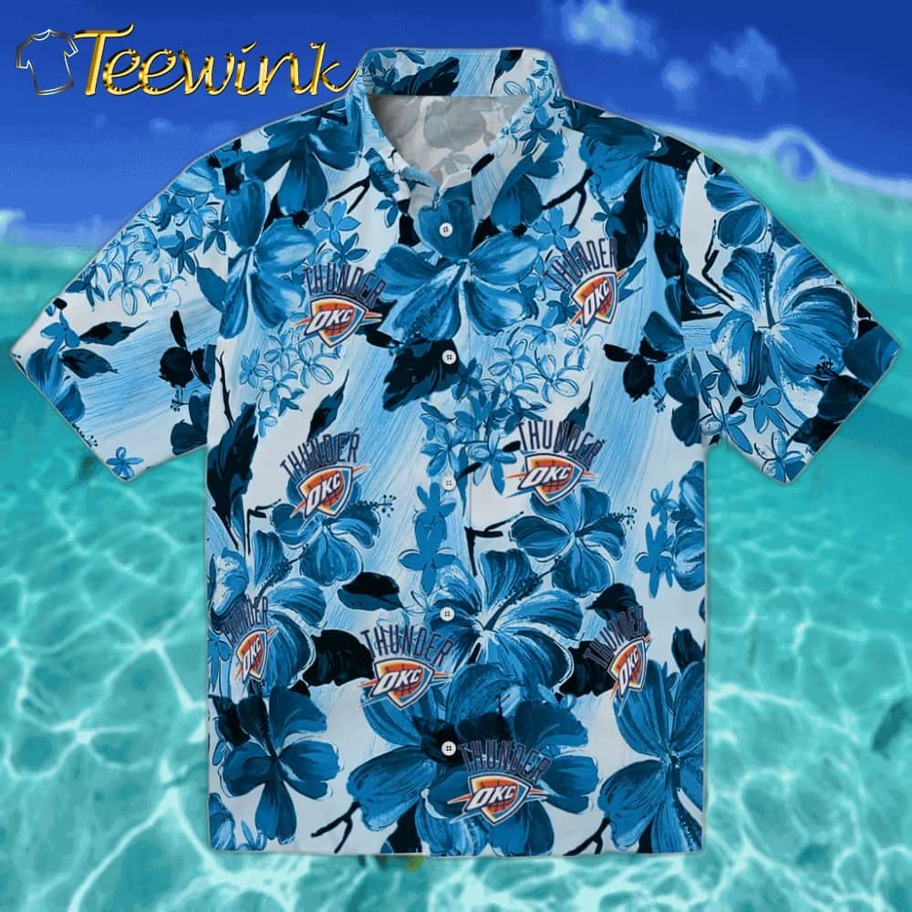 Hibiscus Arrangement Oklahoma City Thunder Hawaiian Shirt