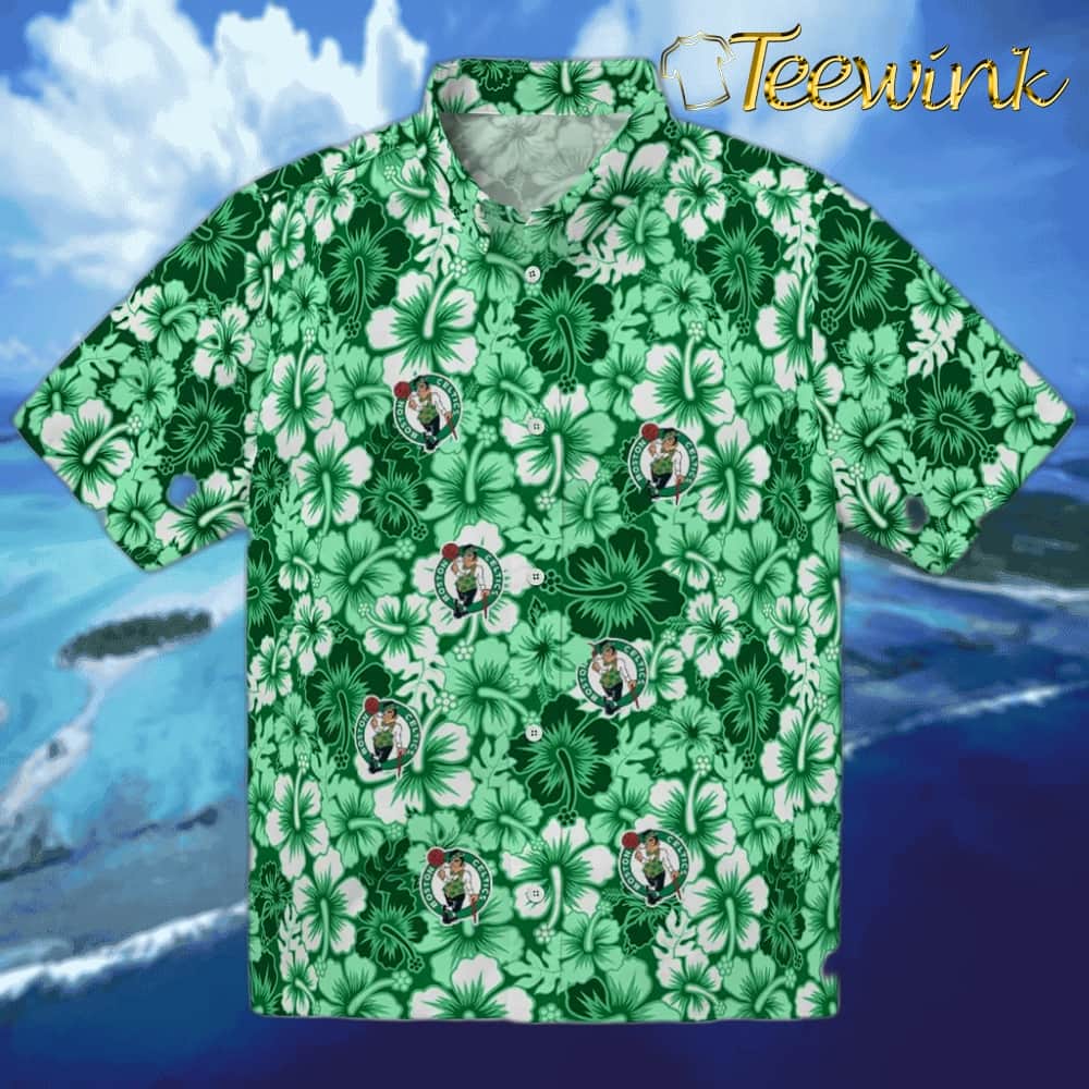 Hibiscus Blooms Boston Celtics Hawaiian Shirt