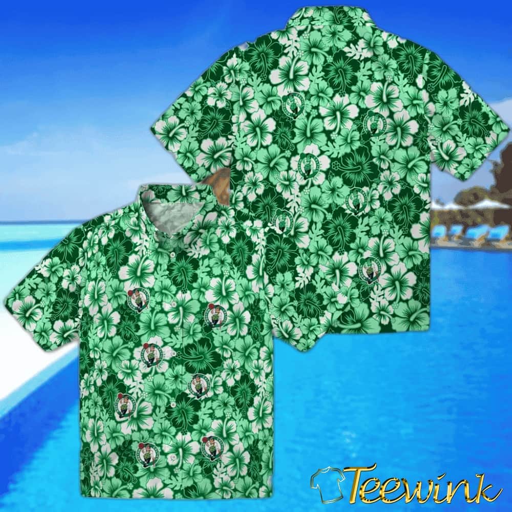 Hibiscus Blooms Boston Celtics Hawaiian Shirt image 3 Hibiscus Blooms Boston Celtics Hawaiian Shirt image 3