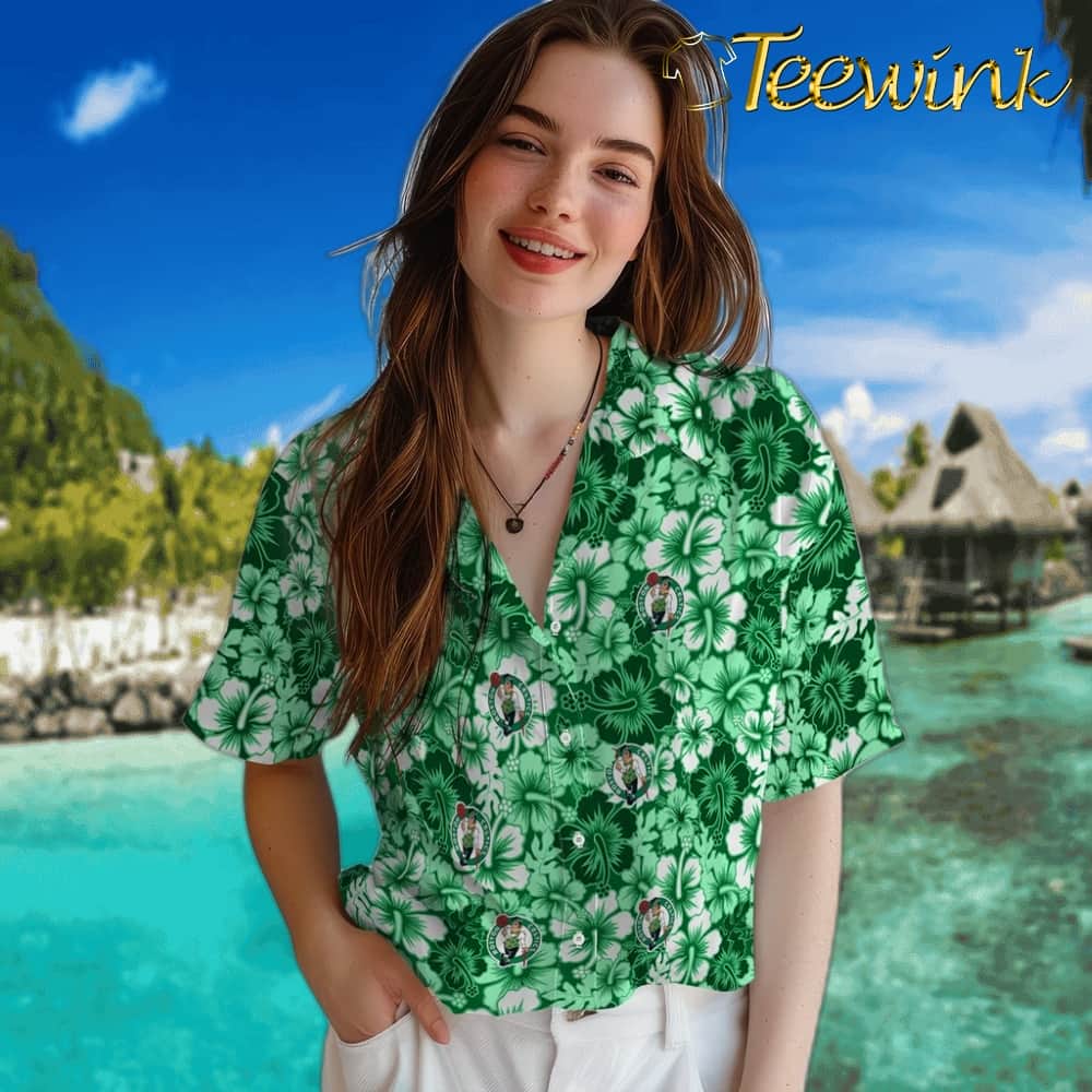 Hibiscus Blooms Boston Celtics Hawaiian Shirt image 4 Hibiscus Blooms Boston Celtics Hawaiian Shirt image 4
