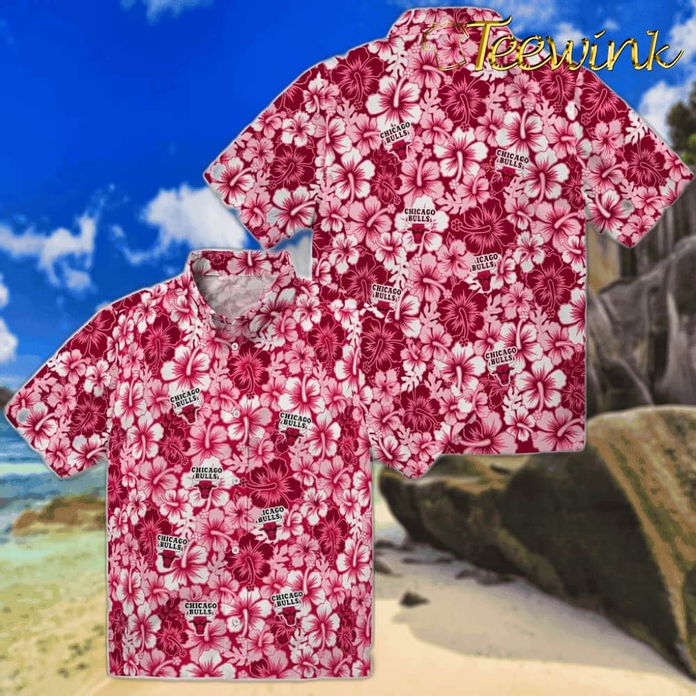 Hibiscus Blooms Chicago Bulls Hawaiian Shirt image 3 Hibiscus Blooms Chicago Bulls Hawaiian Shirt image 3