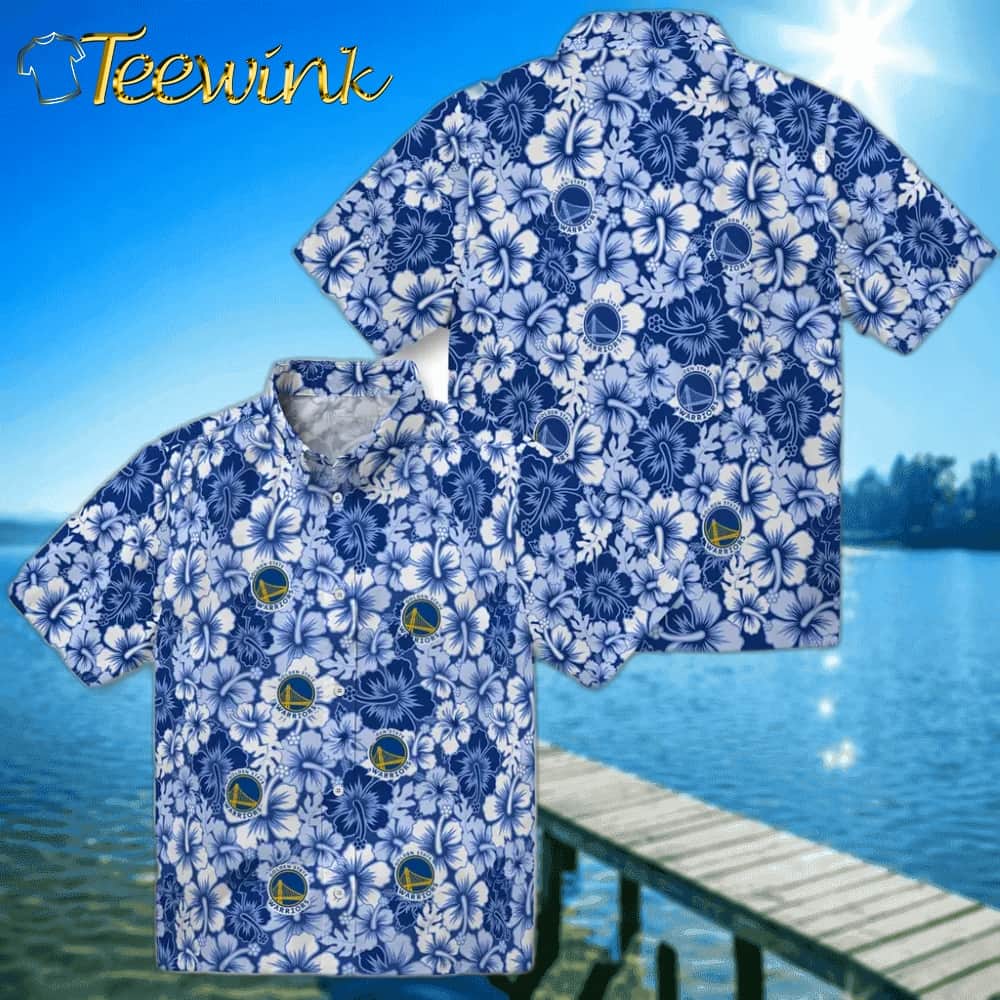 Hibiscus Blooms Golden State Warriors Hawaiian Shirt image 3 Hibiscus Blooms Golden State Warriors Hawaiian Shirt image 3